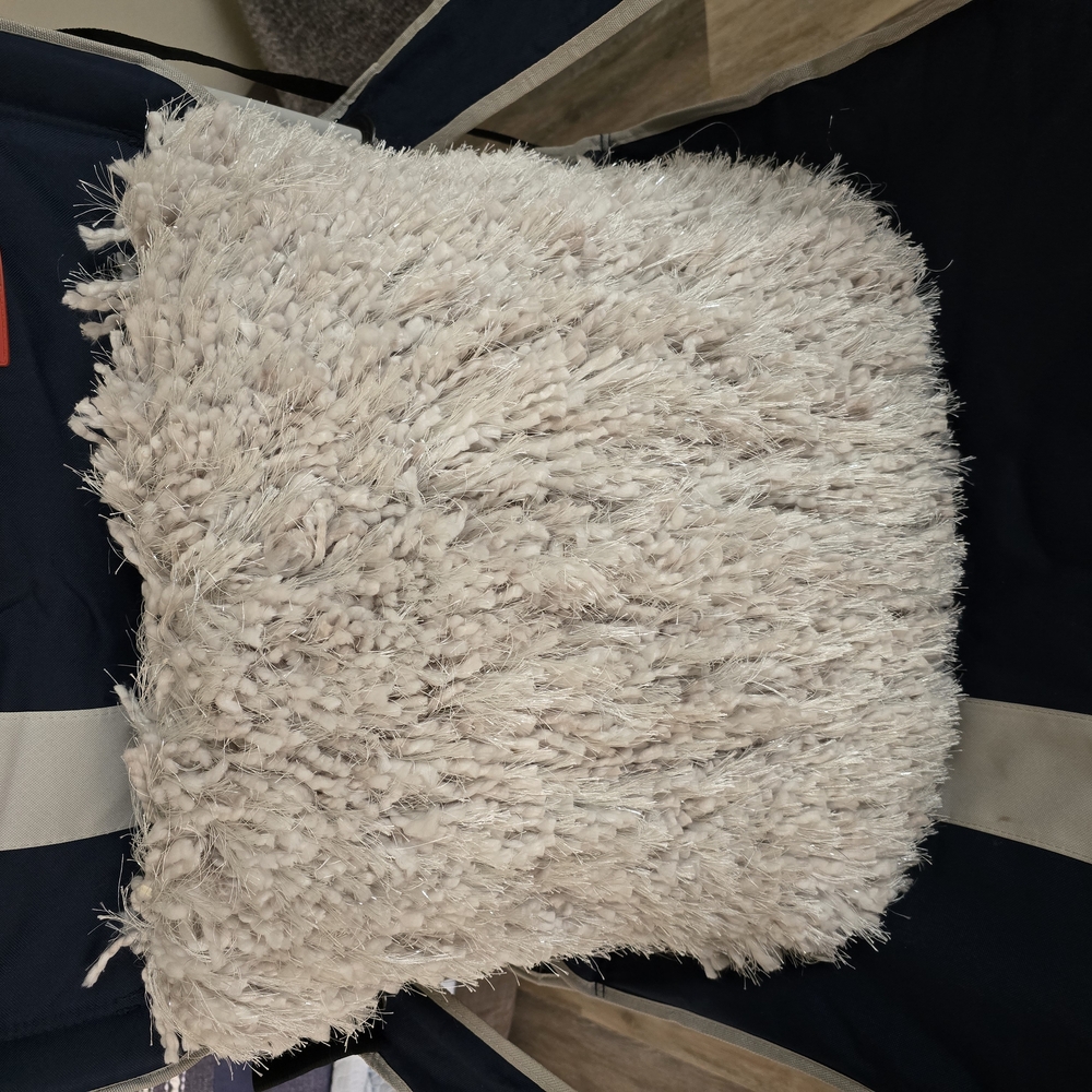 22 X 22 In. Shaggy Cream Color Accent Pillow
